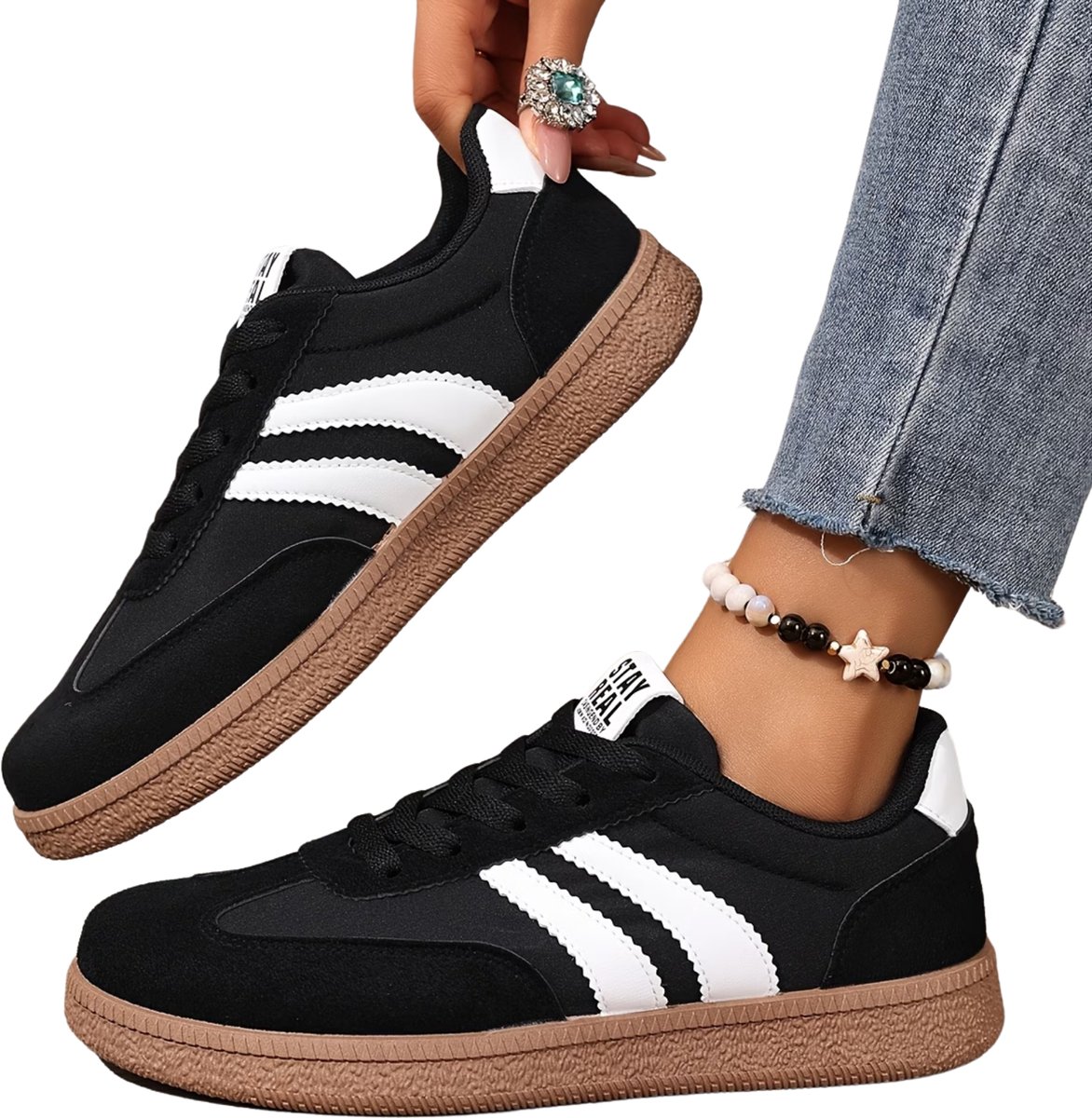 Currero Schoenen Dames Sneakers Comfortabel Slippers Casual Volwassenen 37.5 Zwart