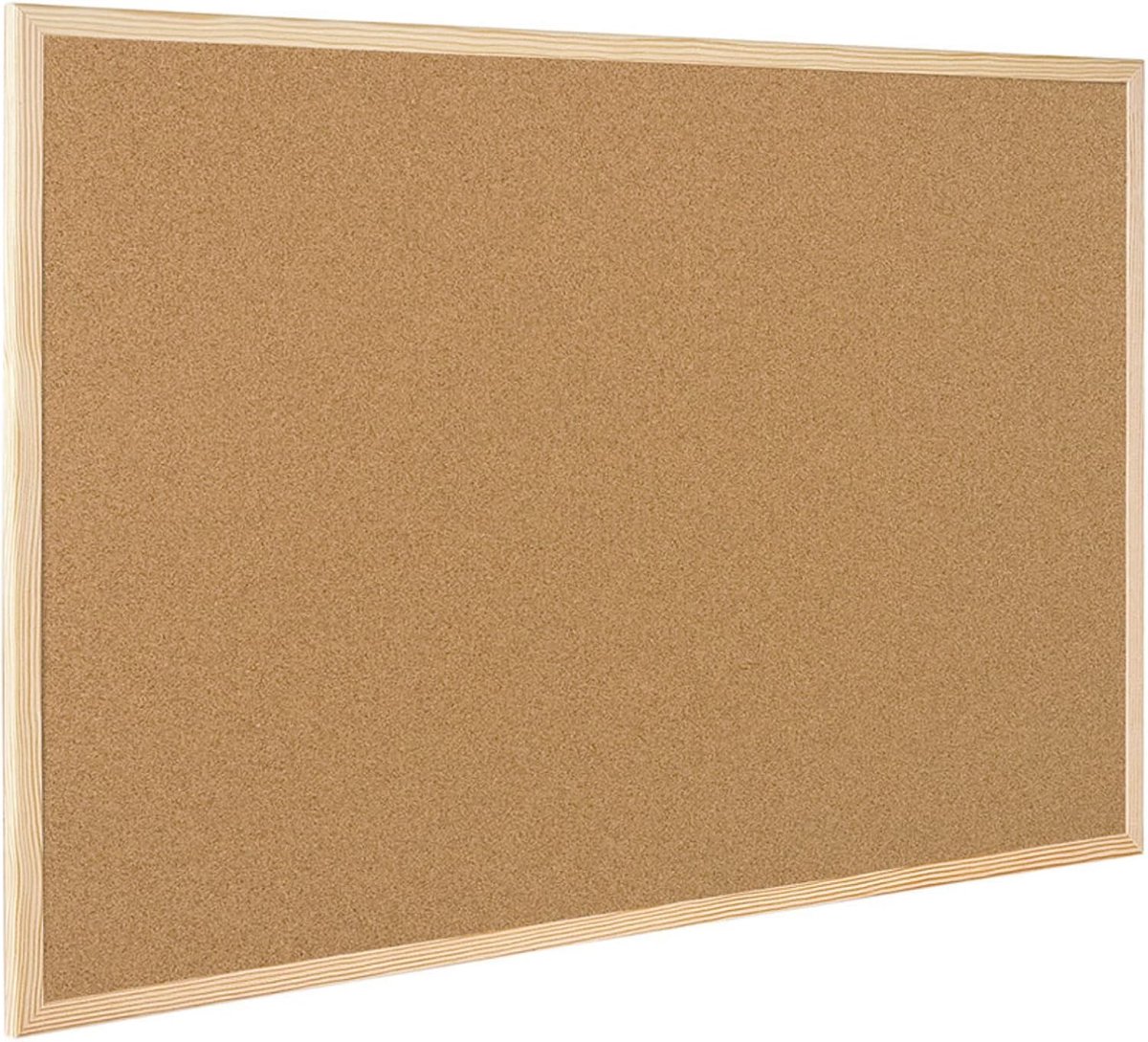 SnelShoppen - Natuurkurkplaat met Grenenhouten Frame, Prikbord 90x60 cm, Ideaal voor Thuis, Kantoor, School, Creatieve Projecten en Organisatie
