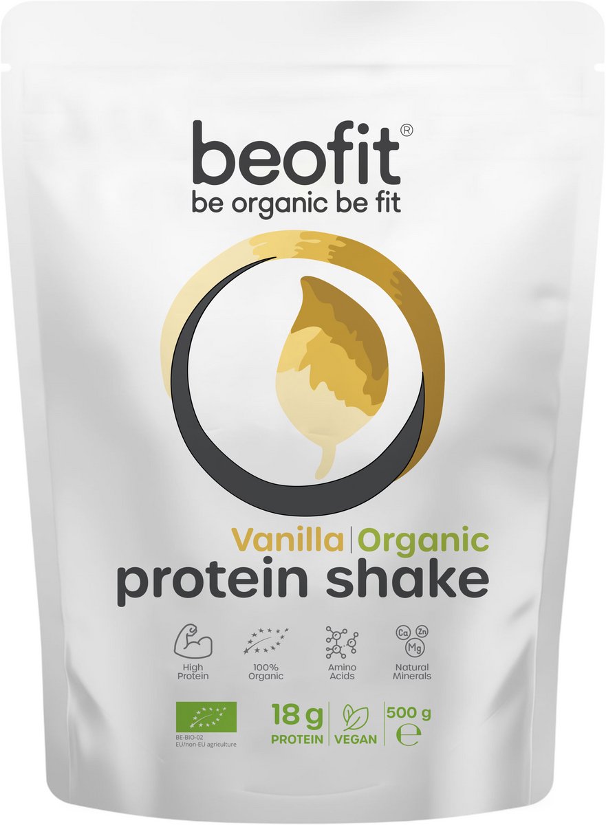 Beofit Eiwitshake Vanille 500g - Biologisch Vegan Proteine Poeder