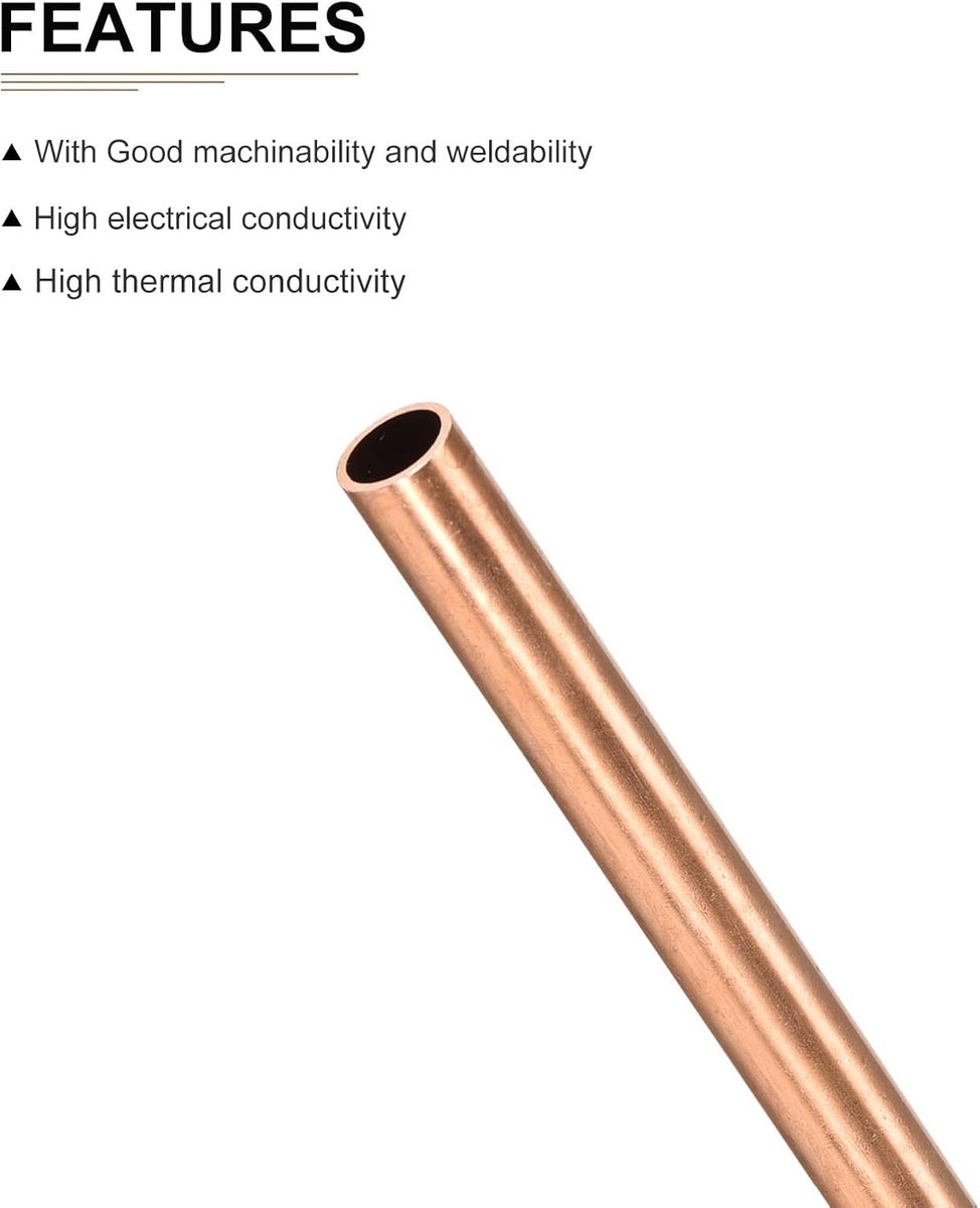 6mm x 0.5mm x 300mm Koperbuis - Geschikt voor Machine Apparatuur, DIY Projecten en Decoratieve Toepassingen