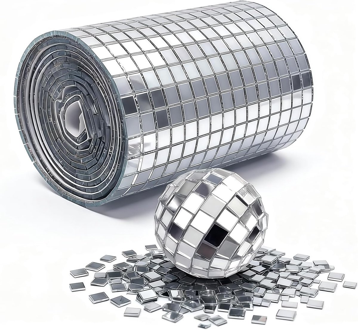 Spiegelmozaïektegels 5 X 5 Mm - Zelfklevend - Discobal Onderdelen - Perfect voor knutselprojecten - ShopVlot