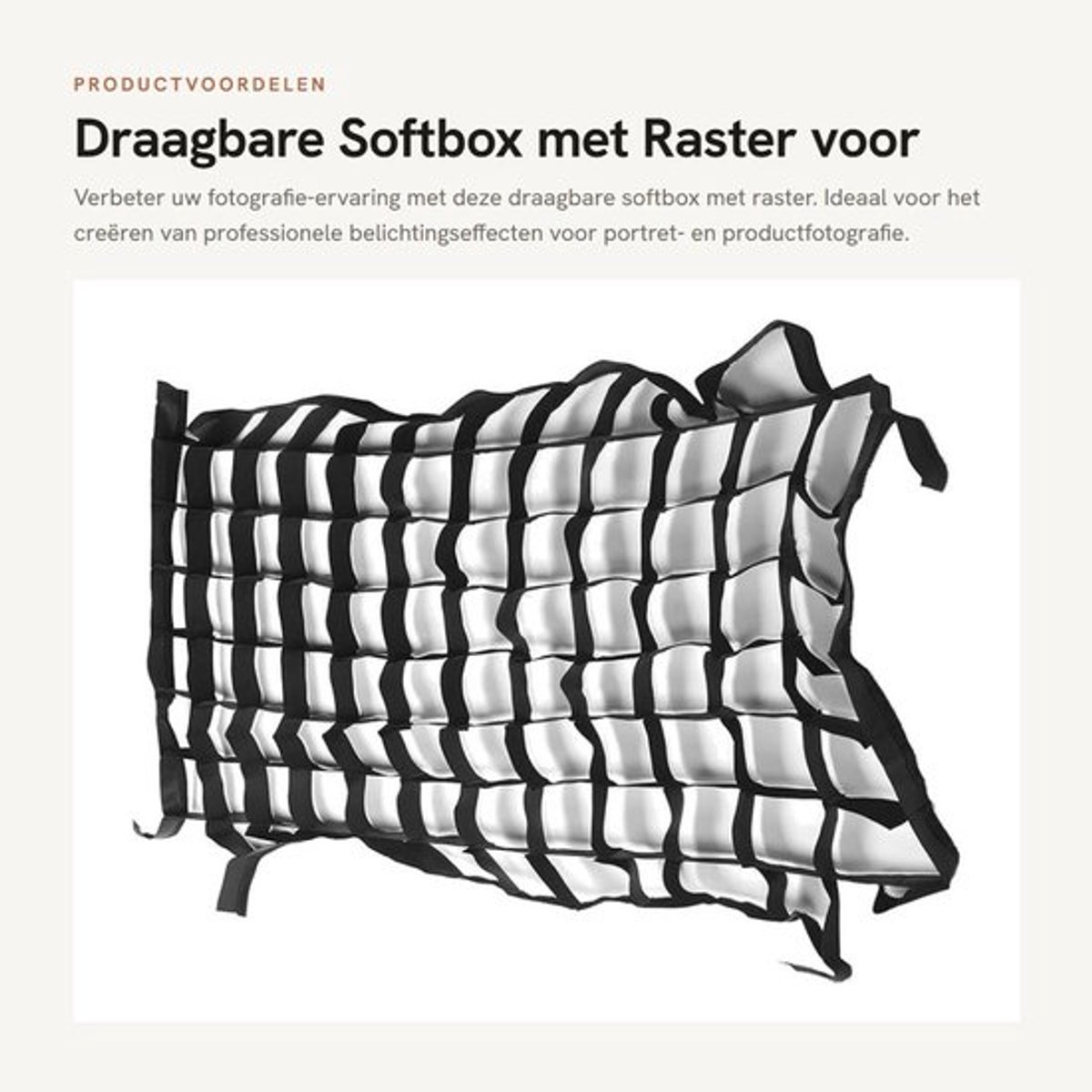 Softbox 50x70cm - Opvouwbaar - Draagbaar - Nylon - Raster - Voor portretvideo-opnamen - Lichtbak