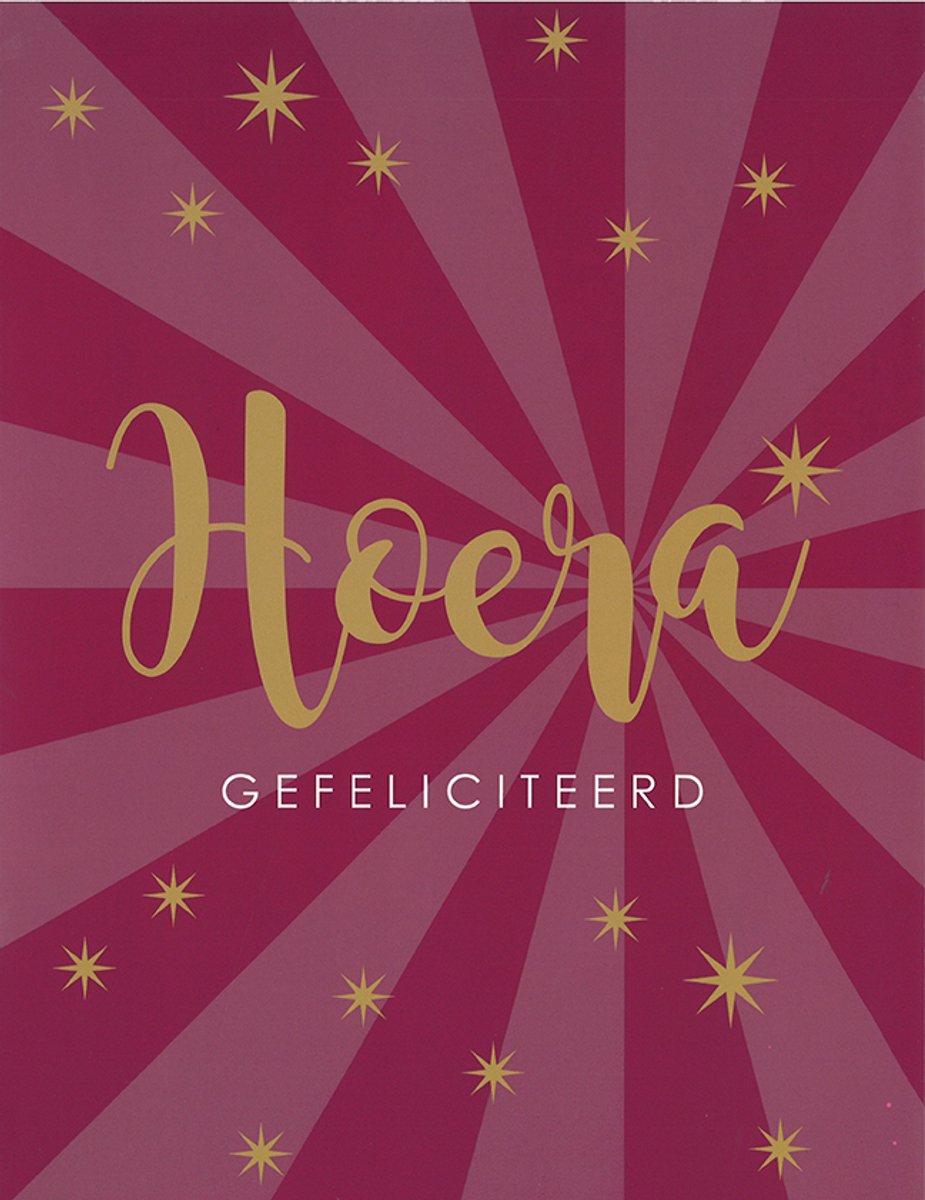 MGPcards - 3x A4 plus wenskaarten met envelop - Hoera Gefeliciteerd - 3 Wenskaarten - 23x29.7 cm