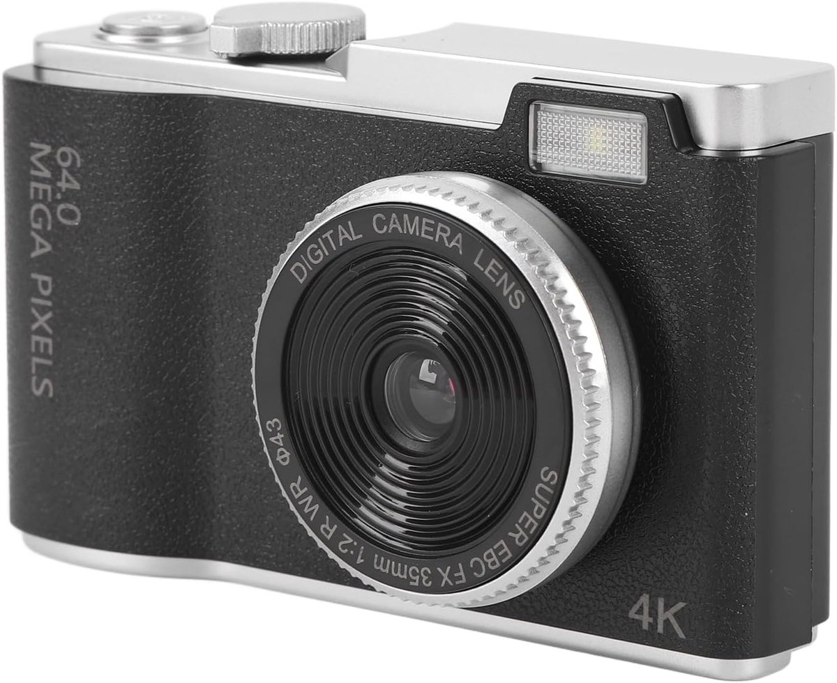 SnelShoppen - Vintage Digitale Camera 4K HD 64MP Draagbare Camera met 2.4-inch Scherm, 16x Digitale Zoom, Oplaadbare Videocamera voor Beginners, Stude