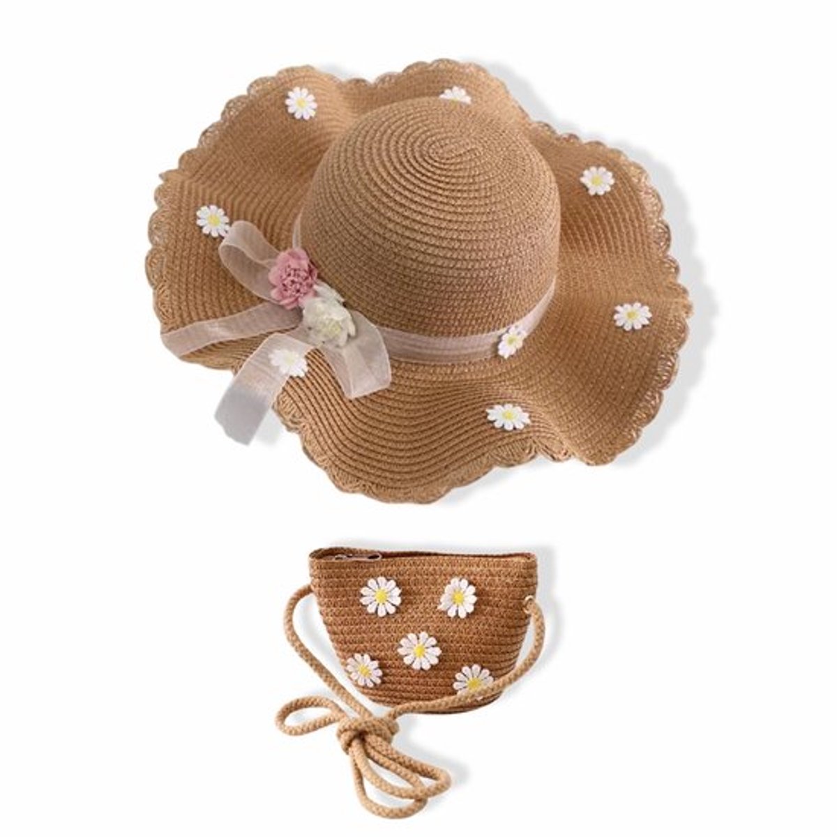 Zonnehoed Opvouwbaar - Strandhoed - Brede Rand - Bloemenprint - Voor Dames/Meisjes - Hoofdomtrek 48-53 cm