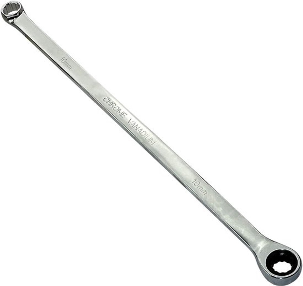 Moersleutel 10mm - Ratelsleutel 10mm - Bi-Hex - Ergonomisch Handvat - CR-V Staal - Lengte 29,50cm - Ratelmechanisme 72 Tanden
