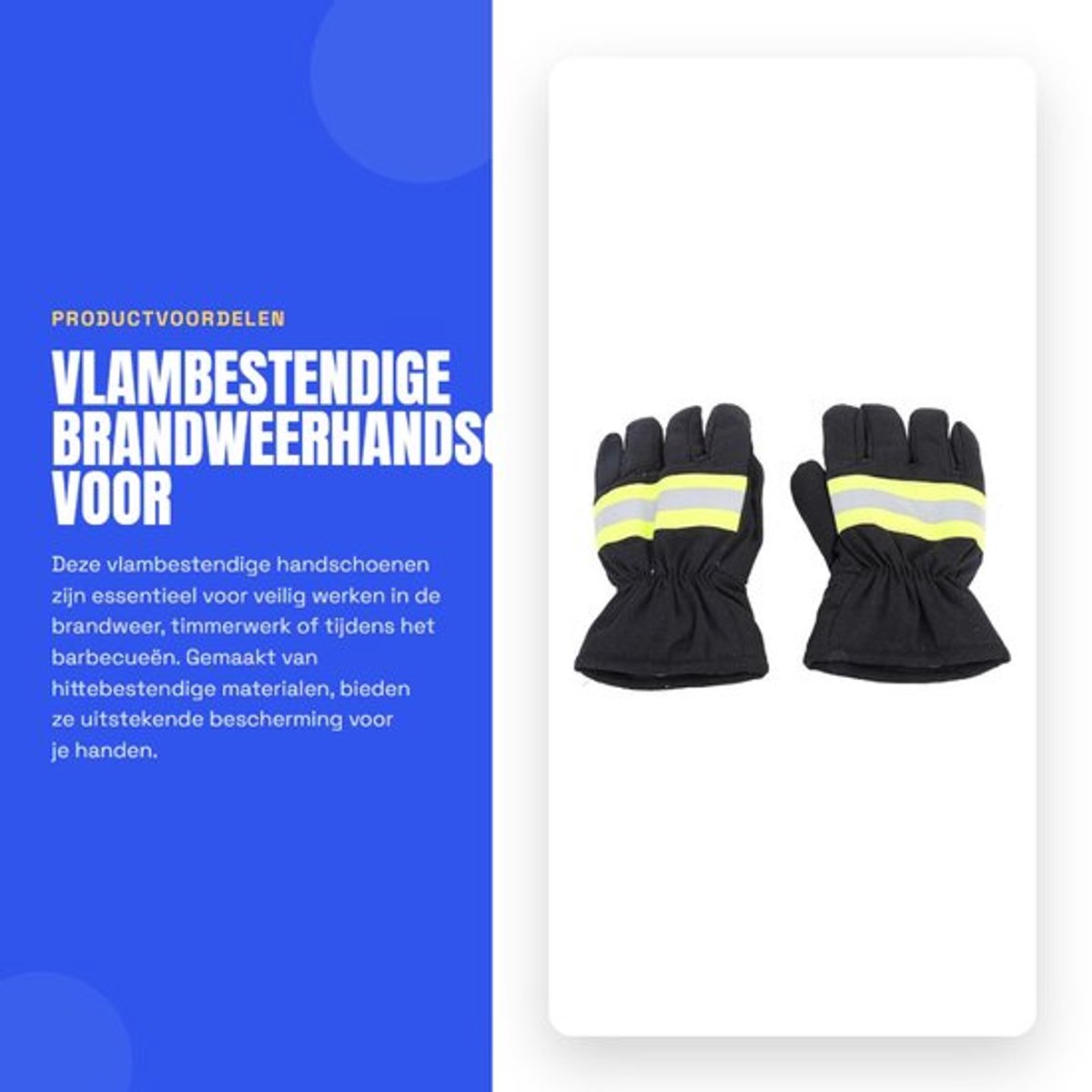 Brandweerhandschoenen Vlamvertragend - Veiligheidswerkhandschoenen - Hittebestendig - Beschermende Uitrusting - 27 Cm Lengte - Comfortabele Pasvorm - Veiligheidshandschoenen