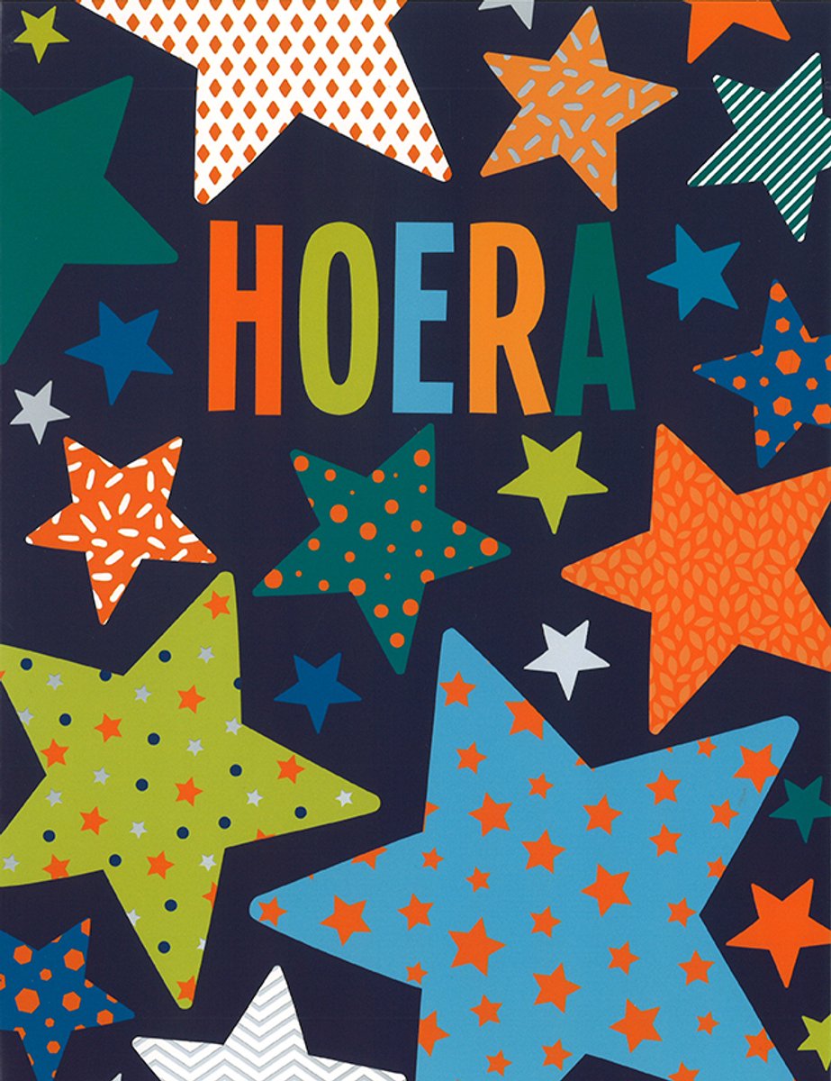 MGPcards - 3x A4 plus wenskaarten met envelop - Hoera - 3 Wenskaarten - 23x29.7 cm