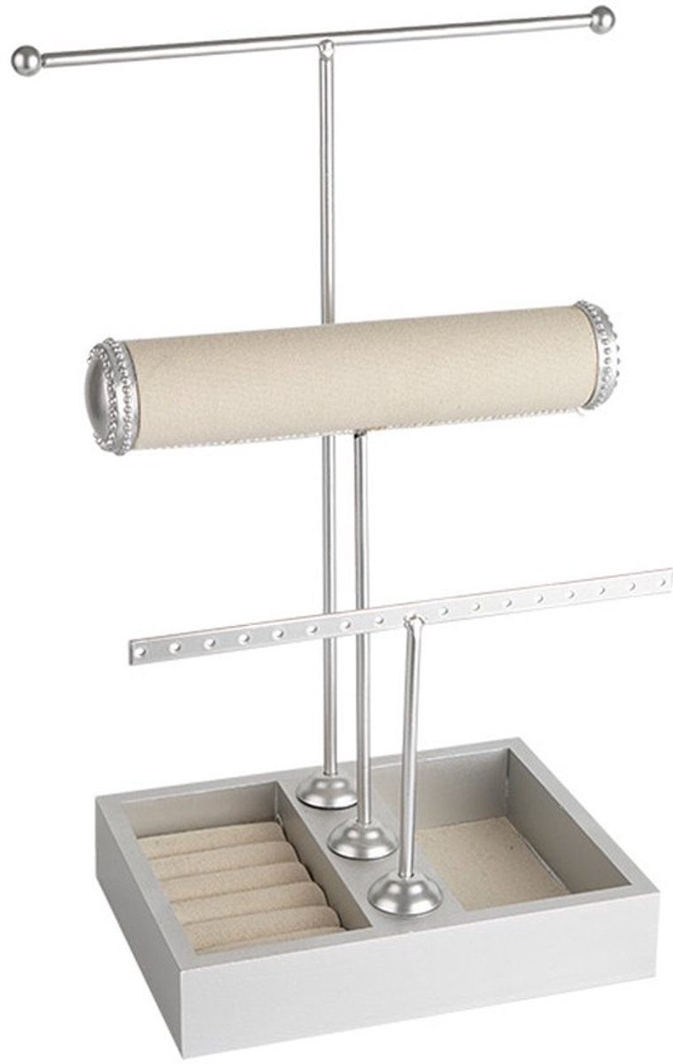 Sieradenorganizer - Sieradendoos - Sieradenorganizer - Organizer voor horloges/armbanden/kettingen - Sieradenrek - Zilver