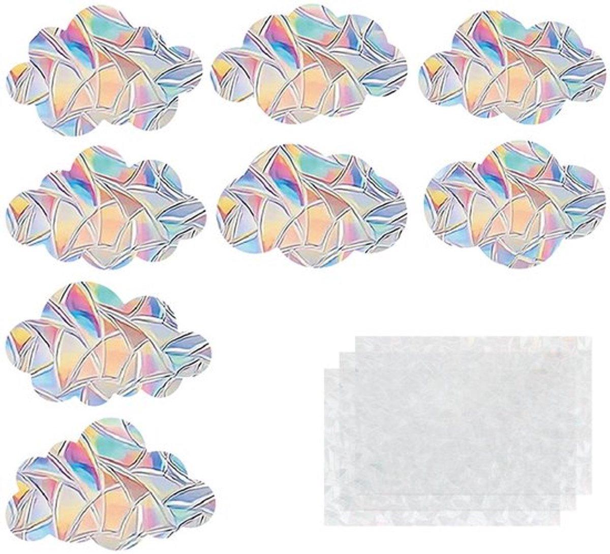 Raamstickers Vogelbescherming - Decoratieve Stickers - 24 Stuks - PVC - Regenboogpatroon - Aanpasbare Maten - Suncatcher - Raamfolie