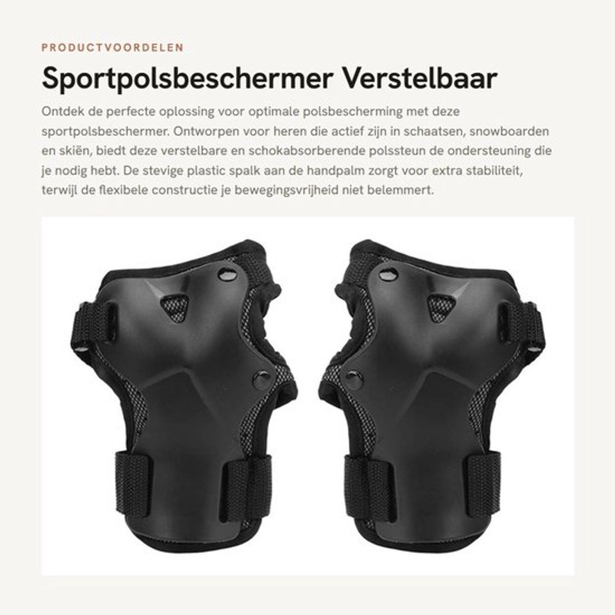 Polsbeschermer Verstelbaar - Schokabsorberend - Flexibel - Sportpolsbeschermer - Bescherming bij Skaten/Snowboarden - Harde Plastic Spalk - Polsbrace