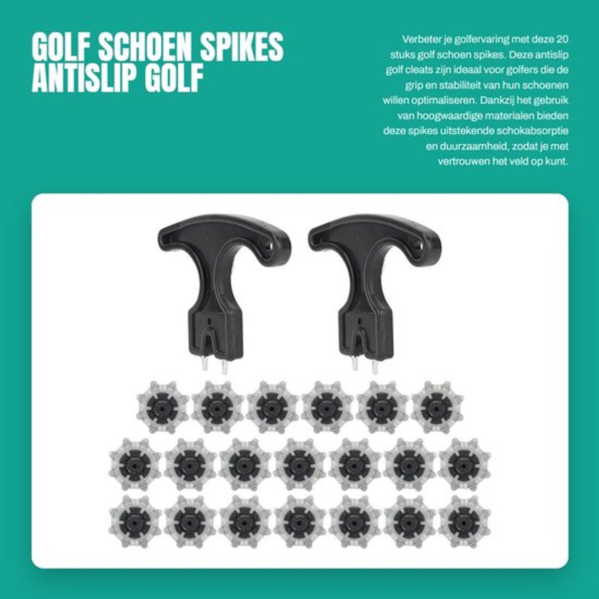 Golf Spikes 20 Stuks - Antislip Golf Schoen Spikes - Vervangingen Met Nageltrekker - Duurzaam TPU - Schokbestendig - Eenvoudig Te Installeren - Golf Cleats