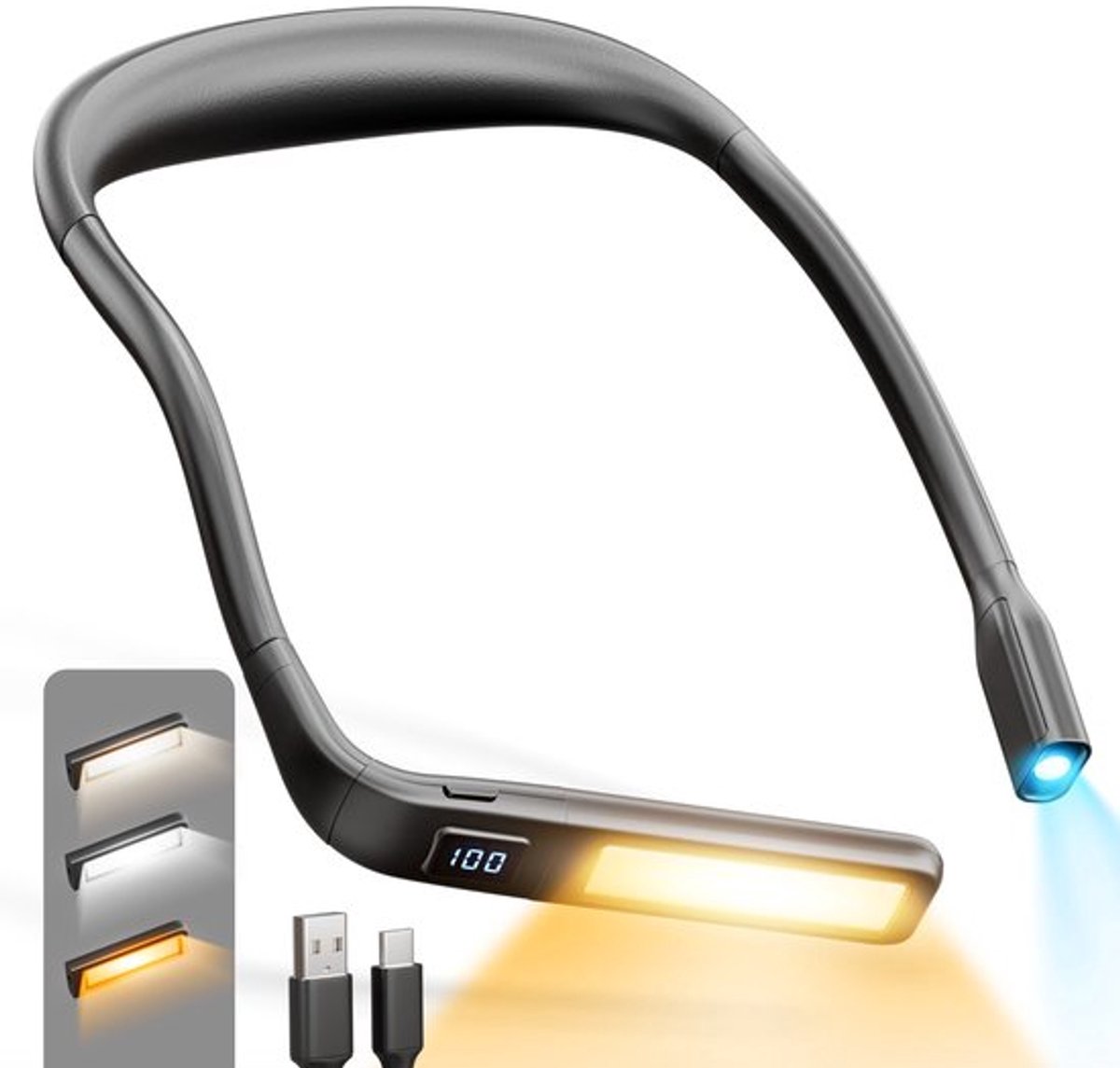 Deze oplaadbare leeslamp is verkrijgbaar in drie kleuren, is oogvriendelijk, dimbaar en he