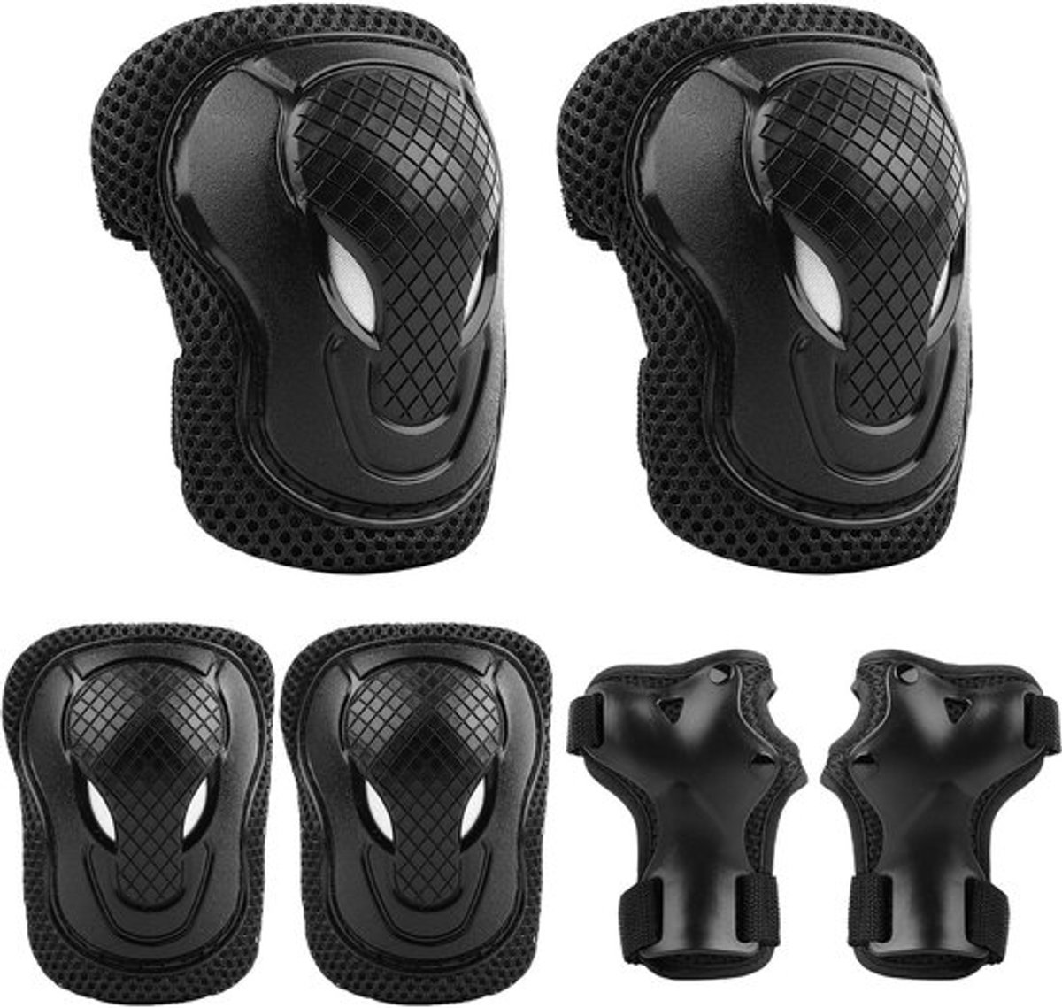 Kniebeschermers Kinderen 6-delige Set - Beschermset Inline Skates - Elleboogbeschermers - Polsbeschermers - Veiligheidsnorm EN14120 - Geschikt voor kinderen 3-8 jaar