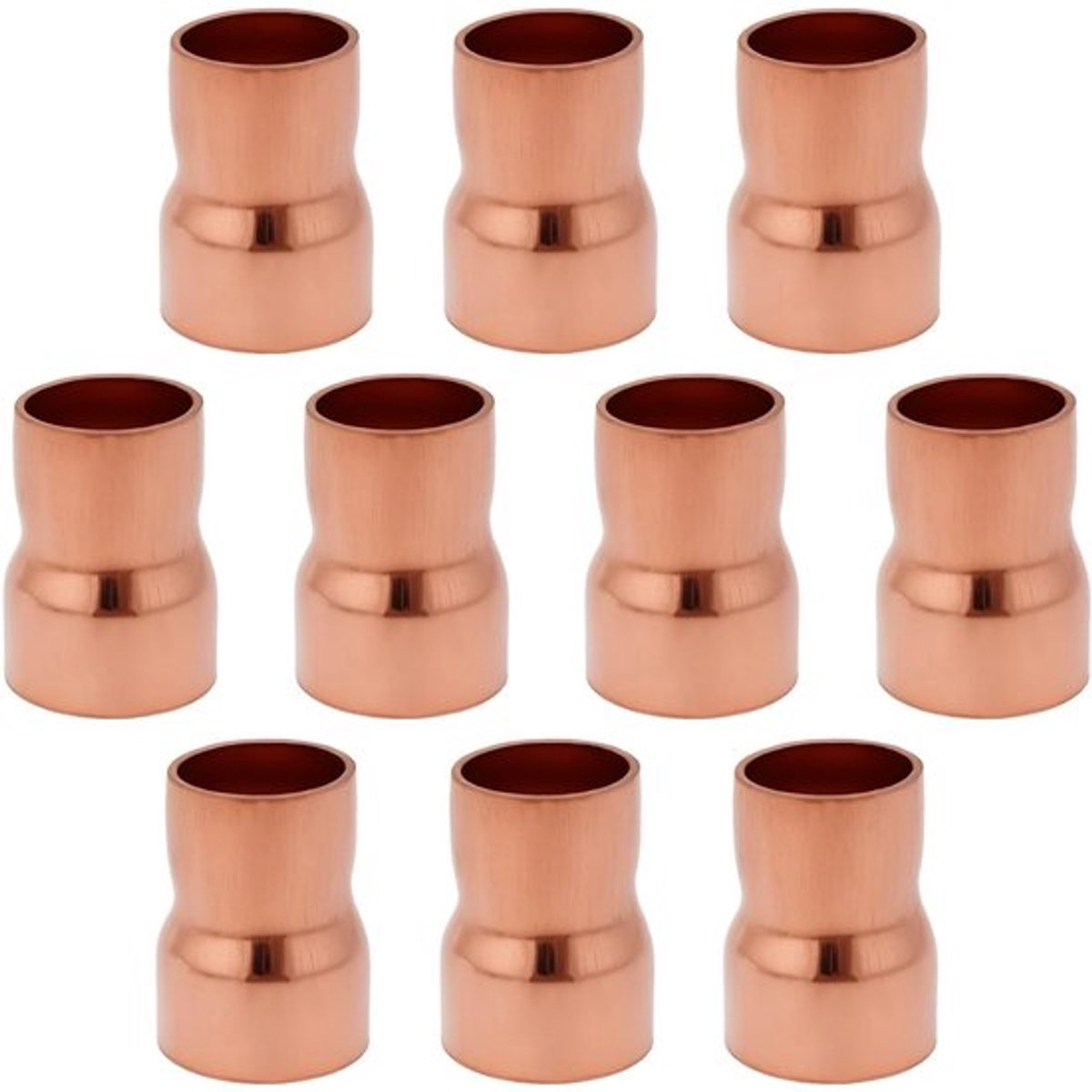 Reducer Koper 10x - Verloopstuk 15mm/12,7mm - Drukfitting - Sanitair - Aansluiting - Veelzijdig ontwerp