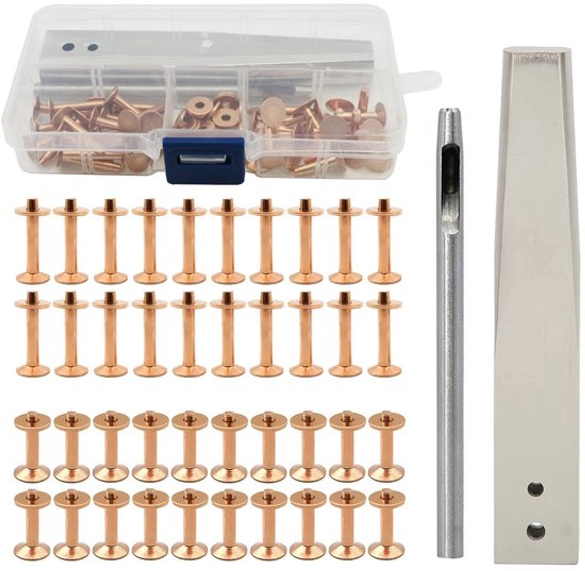 Klinknagels Set - Klinknagelmachine - Klinknagels voor Leer - Messing Klinknagels - Eenvoudig te Installeren - Hoge Prestaties - Klinknagelset