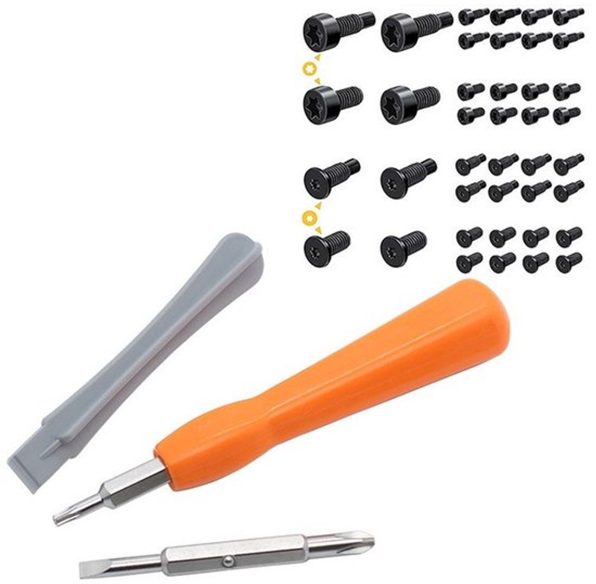 Vervangingsschroeven voor deurbellen - Oranje T6/T15 schroevendraaier + 40 schroeven, geschikt voor alle deurbellen.