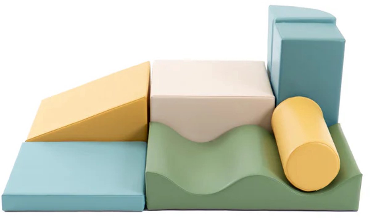 Iglu Softplay foam blokken set - 7 speelblokken | turquoise