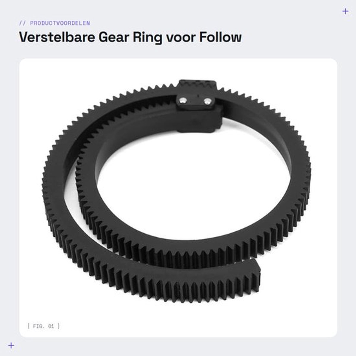 Verstelbare Gear Ring - Geschikt voor 46-92mm Lens - Robuust Rubber/Kunststof - Lichtgewicht en Compact - Voor DSLR/Camcorders - Eenvoudig te Verstellen - Lensgear