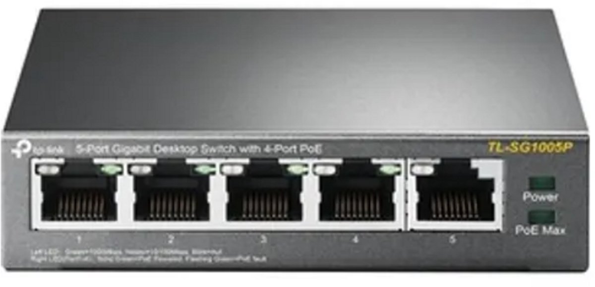 TP-Link TL-SG1005P Gigabit PoE+ Netwerkswitch 5 Poorten 4x PoE+ Unmanaged