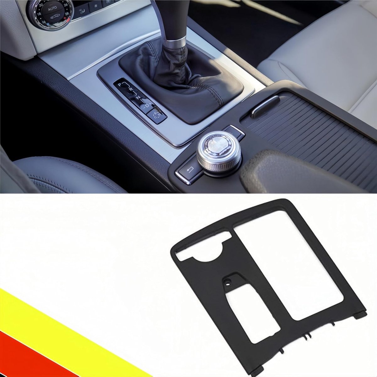 Cup Holder Frame Cover Mercedes C-Class W204 - Zwart - Decoratief - Verhoogt interieurstijl - SnelShoppen