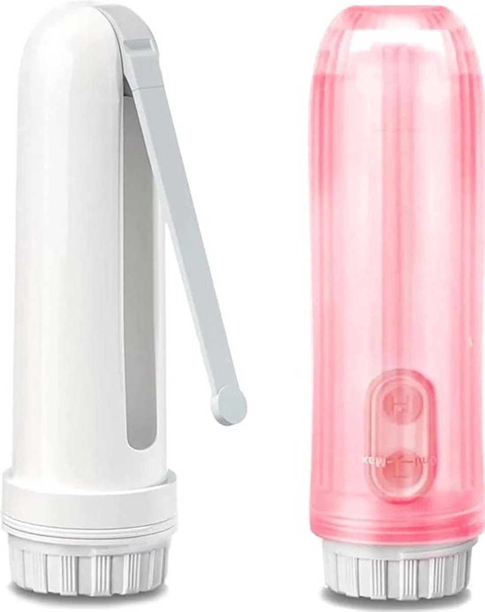 Draagbaar zitbad, geschikt voor op reis, elektrisch zitbad, verstelbare sproeier, herbruikbaar, compact ontwerp, elektrische reiniger voor vrouwelijke hygiëne voor kinderen en vrouwen - ideaal voor kraamzorg, ouderen en kamperen (roze + wit).