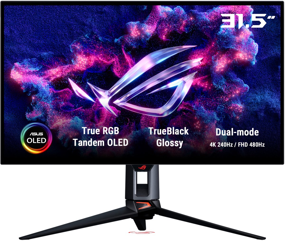 ASUS ROG Swift OLED PG32UCWM - 4K UHD Tandem RGB OLED - USB C 96W - 0.03ms - 4K 240Hz, FHD 480Hz Dual Mode - 32 Inch