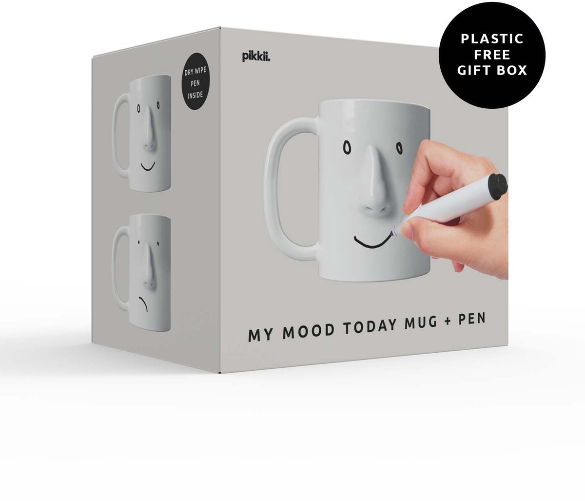 pikkii My Mood Today Mok – Schrijfbare Koffiemok met Pen | Grappige Bureauaccessoire & Origineel Cadeau