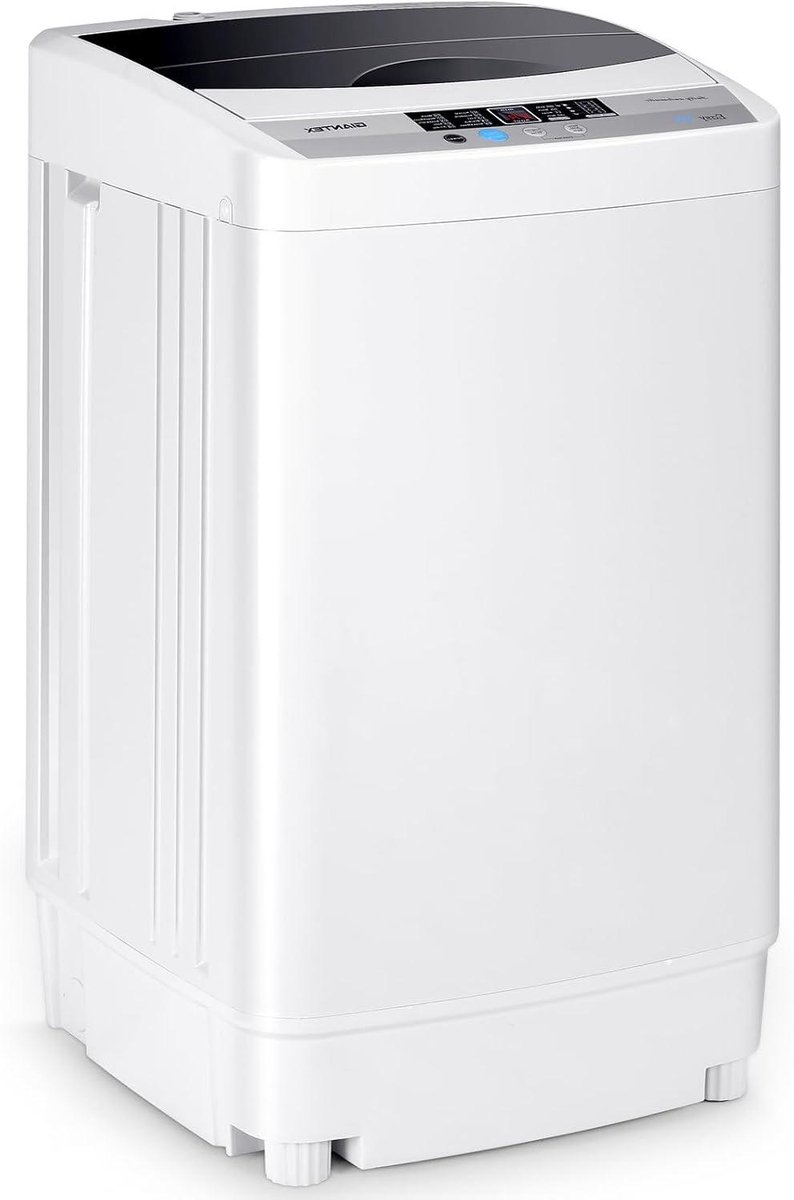 Kleine wasmachine Mini wasautomaat Appartement en camper Volautomatisch met display 45 kg capaciteit Wit