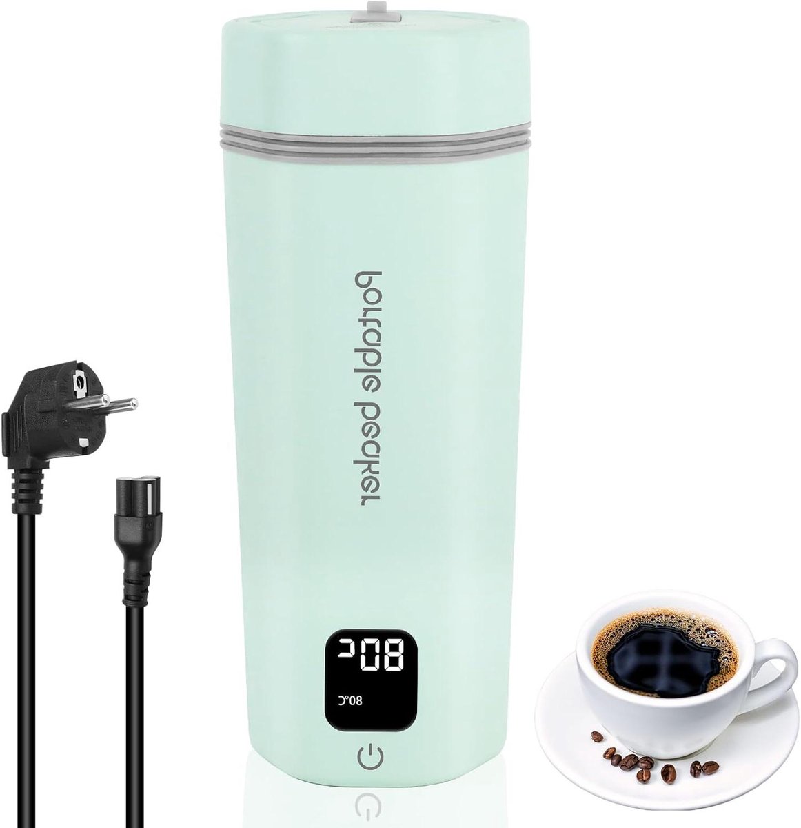 Reiswaterkoker Elektrisch - Draagbare Kettle - Warme Dranken Maken - 6 Temperatuur Opties - 450 ml - Lichtgroen