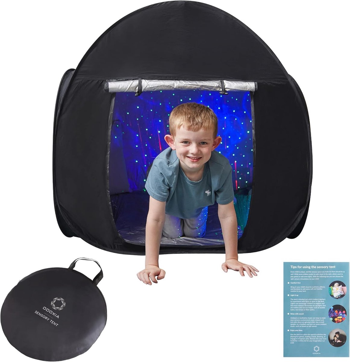 SnelShoppen - Verduisterende Tent voor Kinderen | Rustig Hoekje om te Spelen en Ontspannen | Helpt bij Autisme, SPD, en Angst | Donkere Sensory Tent v