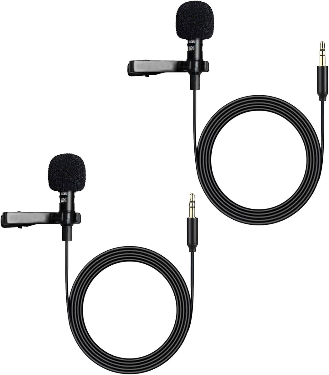 Draadloze Lavalier Microfoon voor Vlogs en Streaming, Omnidirectionele Condensator Microfoon met 3.5mm TRS, 1.5m Kabel voor Professionele Geluidsopnamen