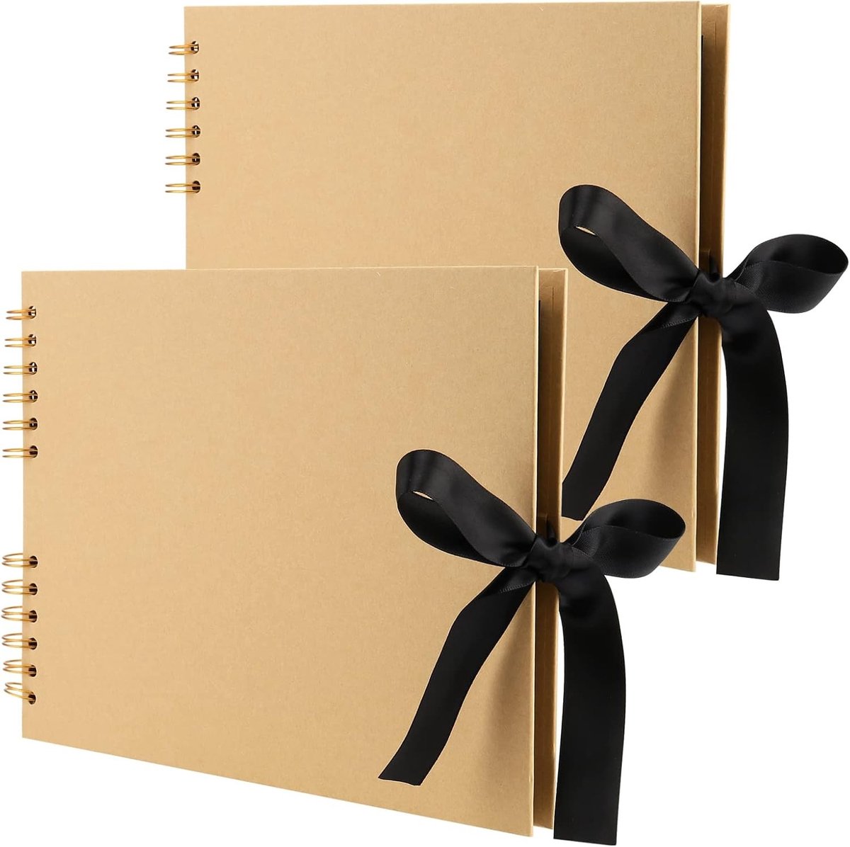 DIY Fotoalbum A4 - 2 Stuks Spiral Album met 50 Pagina's voor Scrapbooking en Cadeaus, Hardcovers met Zwarte Pagina's