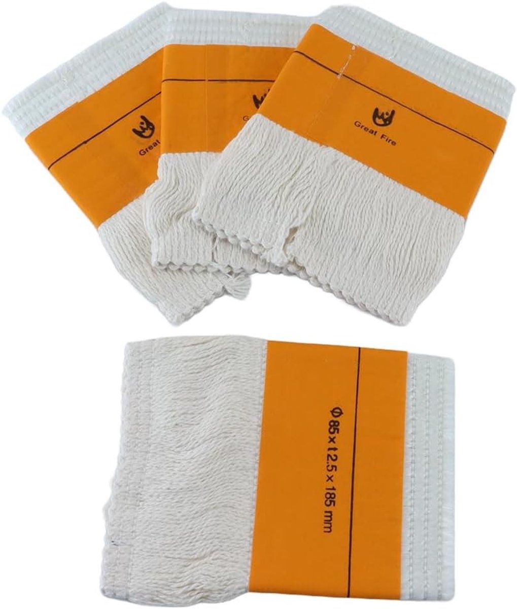 Set van 4 Petroleum Branders voor Binnengebruik, Geschikt voor Petroleum Kachels, Vervangbare Wicks (85 x 2.5 x 185 mm)