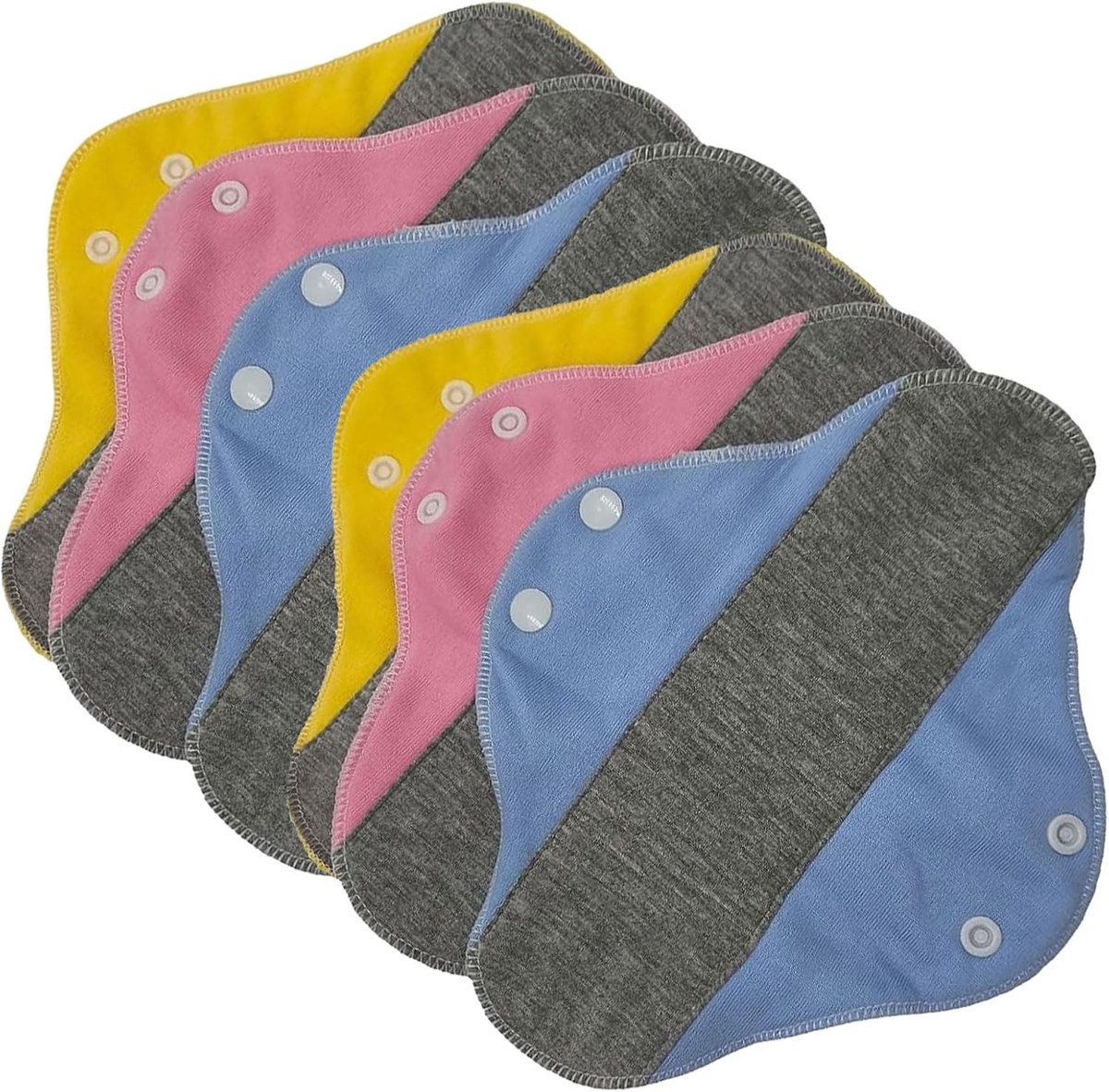 Wasbare inlegkruisjes van katoen - Herbruikbare en absorberende maandverband voor vrouwen, 6 stuks, milieuvriendelijk en comfortabel