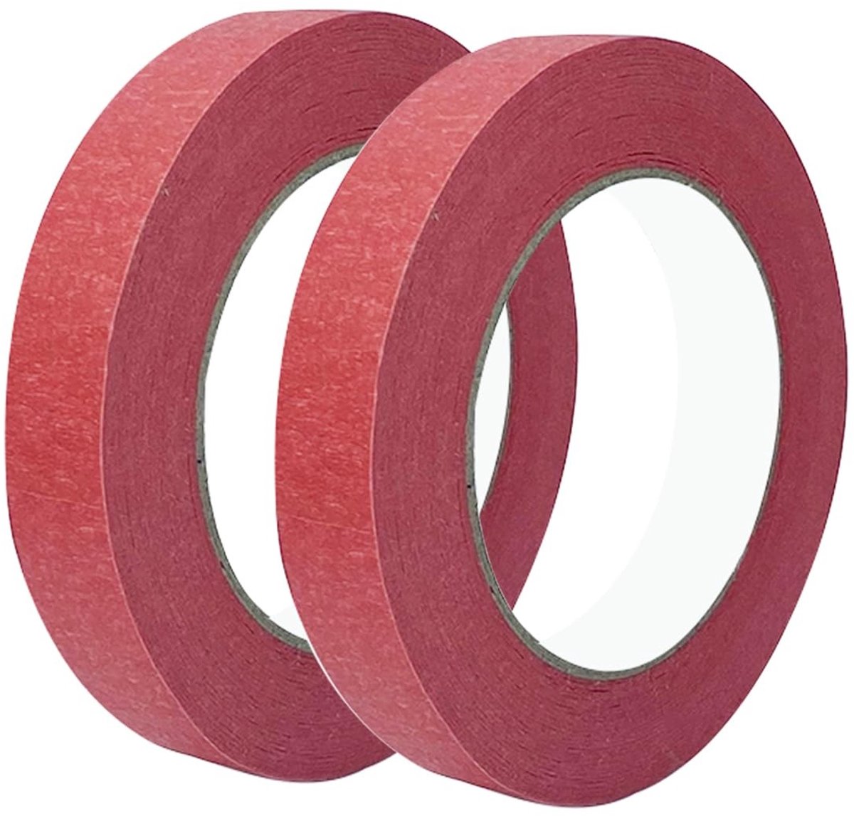 2 Rollen Masking Tape voor Schilderen, 10mm x 50m, Ideaal voor Renovaties, Klussen en Creatieve Projecten, Rood