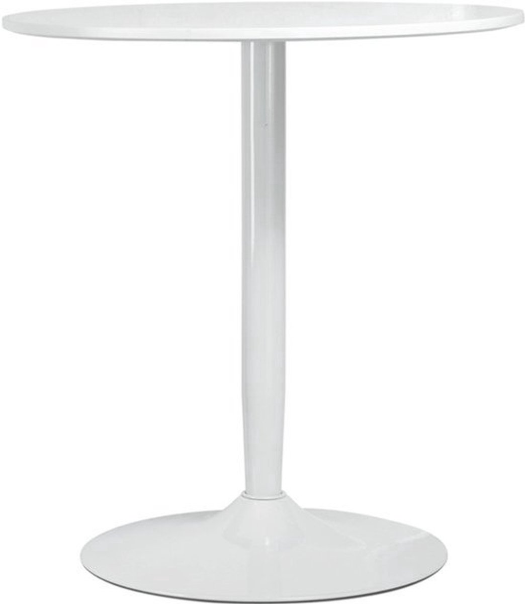 Ronde Eettafel – Tafel Voor Twee – Bistrotafel – Keukentafel – Compacte Tafel Wit – Stalen