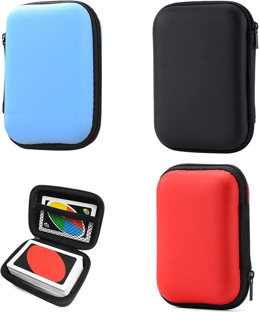 Set van 3 Spelkaarthouders, Waterdichte en Vochtbestendige Opbergdozen voor Kaartspellen in Rood, Blauw en Zwart