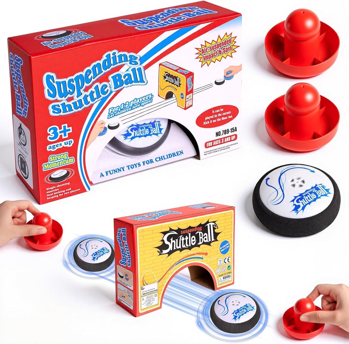 Zwevende Air Hockey Puck Set met 2 Rackets - Draagbaar Bordspel voor Kinderen en Volwassenen, Perfect voor Binnen en Buiten Spelplezier