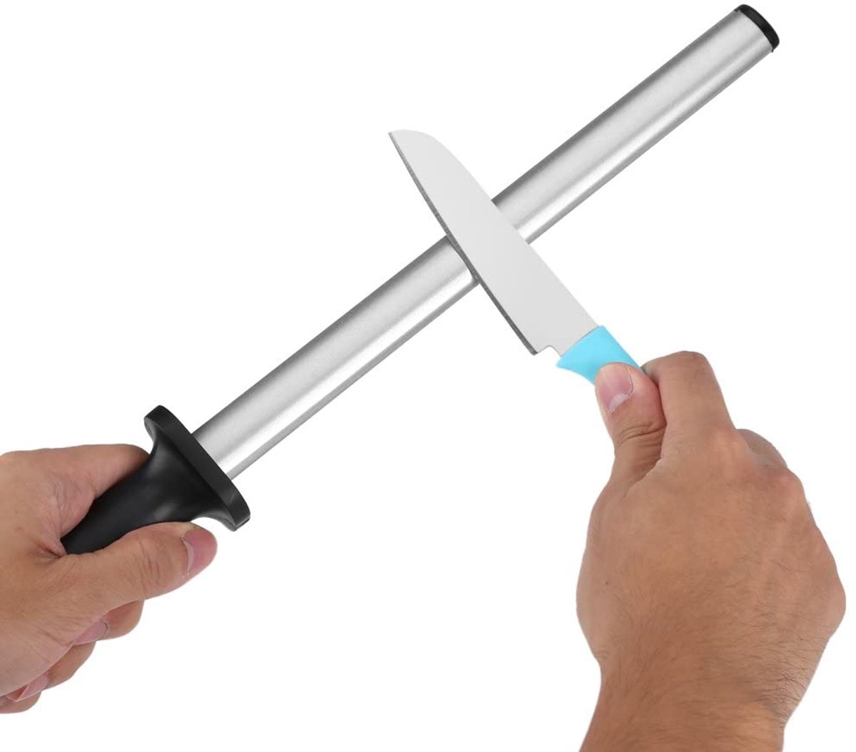 SnelShoppen - 10 inch Diamanten Slijpstaaf Slijpstaal - Professionele Extra Fijne Ovale Messenslijper - Gecoat Aanzetstaal voor Keuken - Ideaal voor C