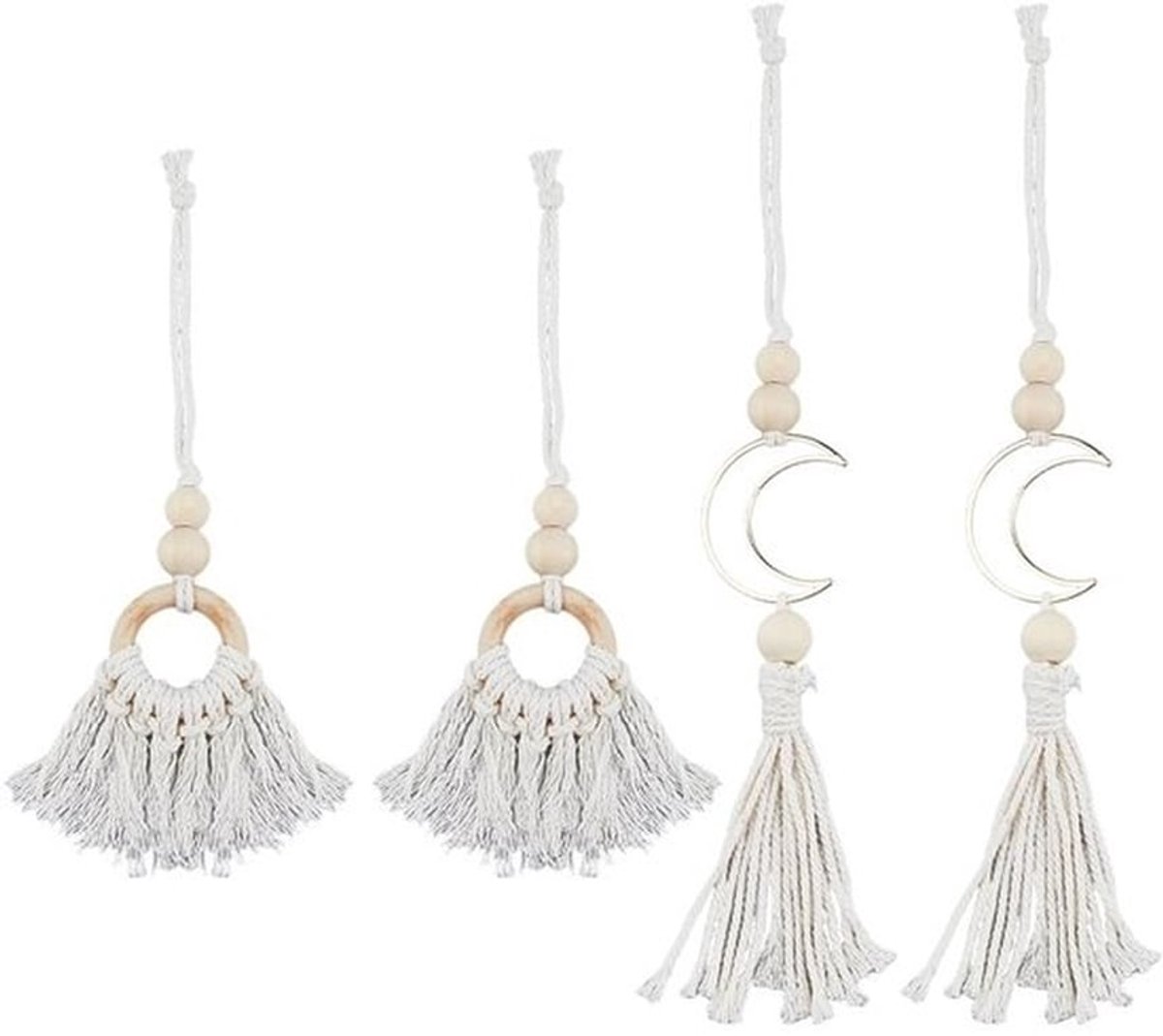 4 Stks Boho Muurdecoratie Macrame voor Woonkamer en Café