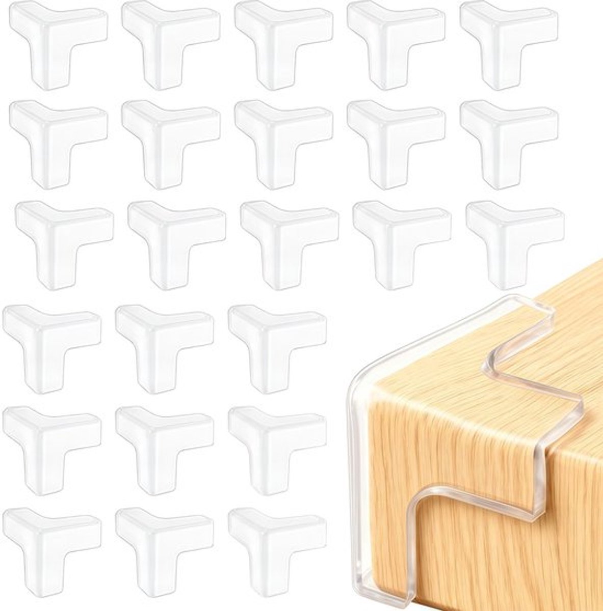 Hoekbeschermers Transparant - 24 Stuks - Randbescherming - Hoekbescherming Baby - Zelfklevend - Schokabsorberend Materiaal