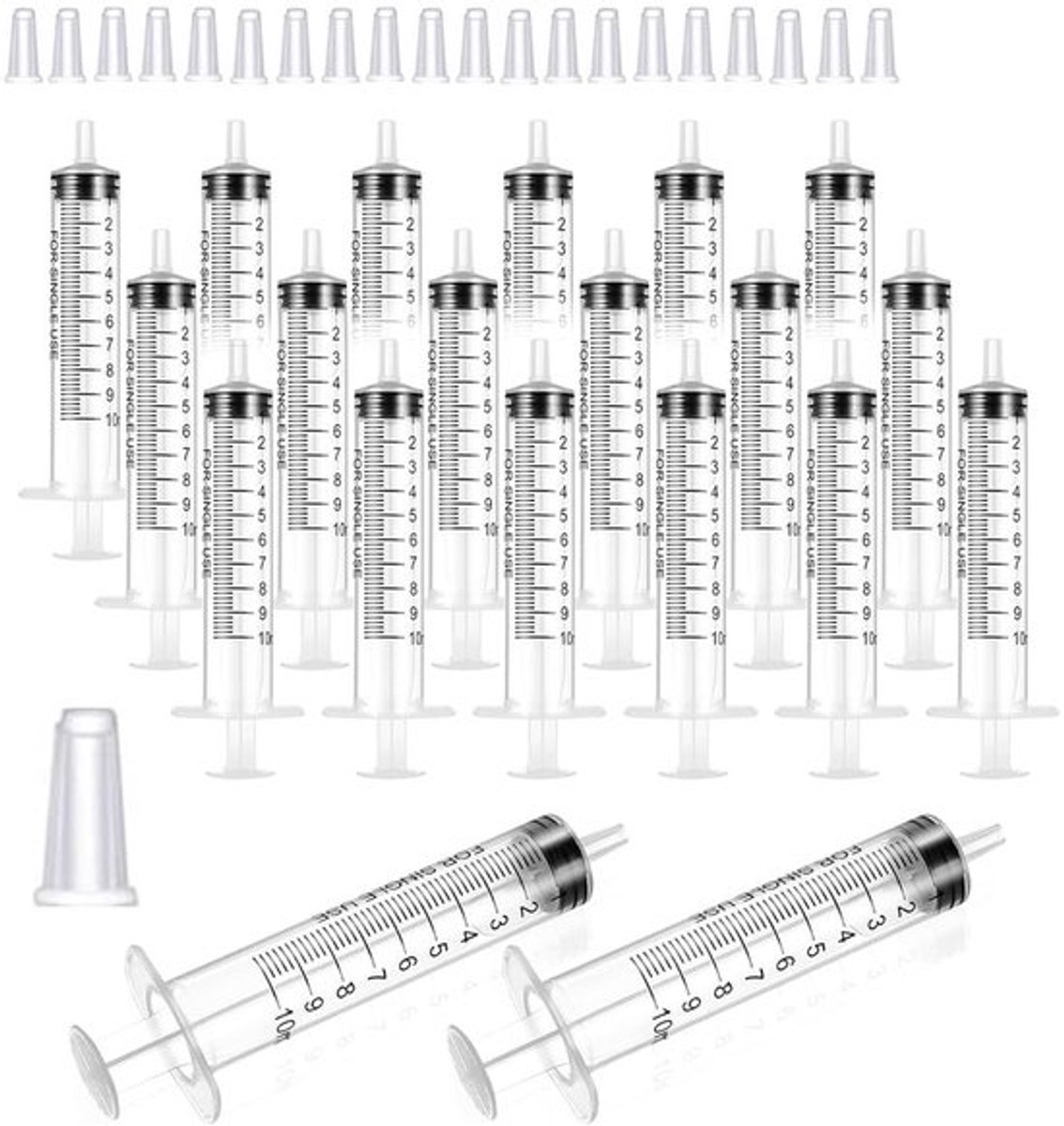 Spuiten 10ml - 20-pack gesteriliseerde spuiten zonder naald - meetschaal - perfect voor laboratoria - dierenverzorging - ambachten - Dosering