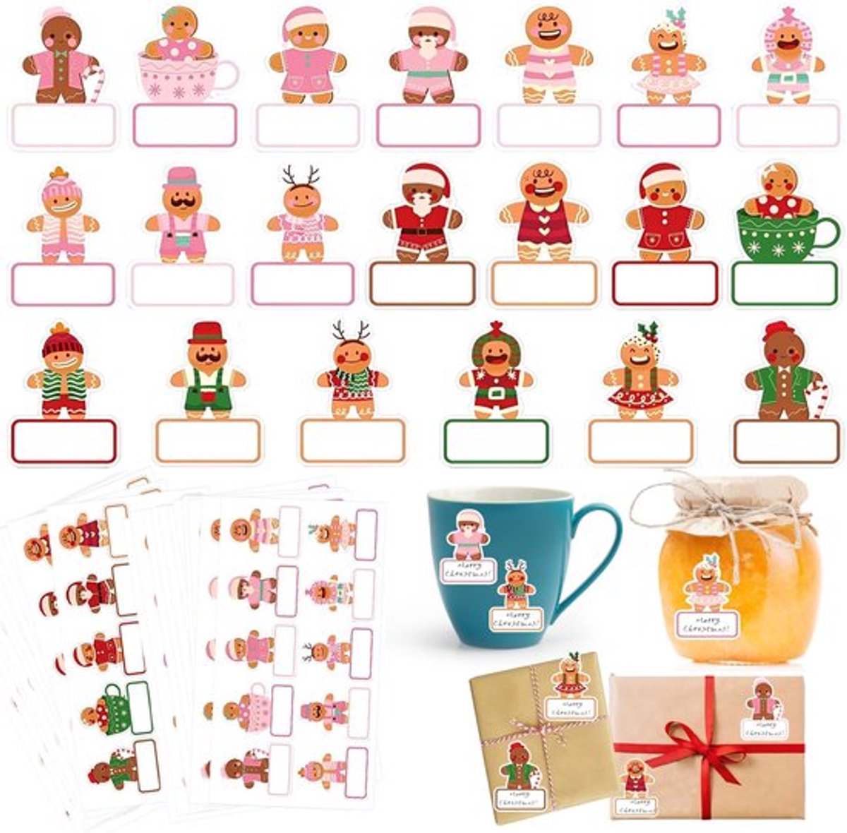 Notitieblaadjes 240 stuks - Zelfklevende Kerstnotities - Cadeauetiketten - Kerststickers - Mini-notities - Sterke hechting