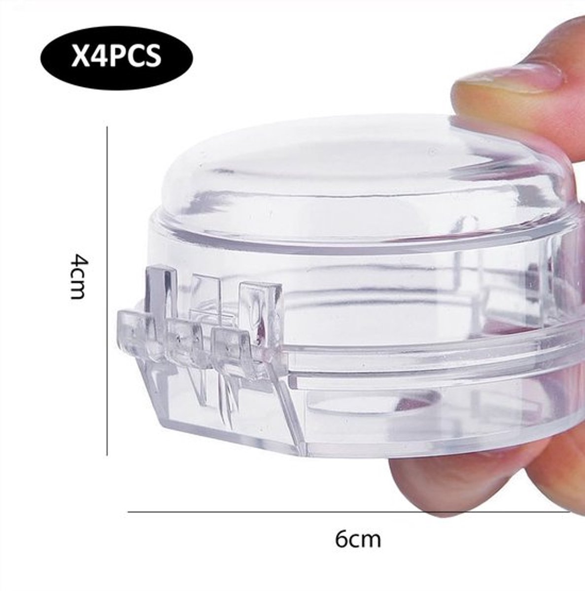 Gasfornuis Knop Beschermkap 4 Stuks - Transparante Afdekking - Afneembare Knop - Kinderbeveiliging - Oliedichte Bescherming - Polypropeen Materiaal - Knopbescherming