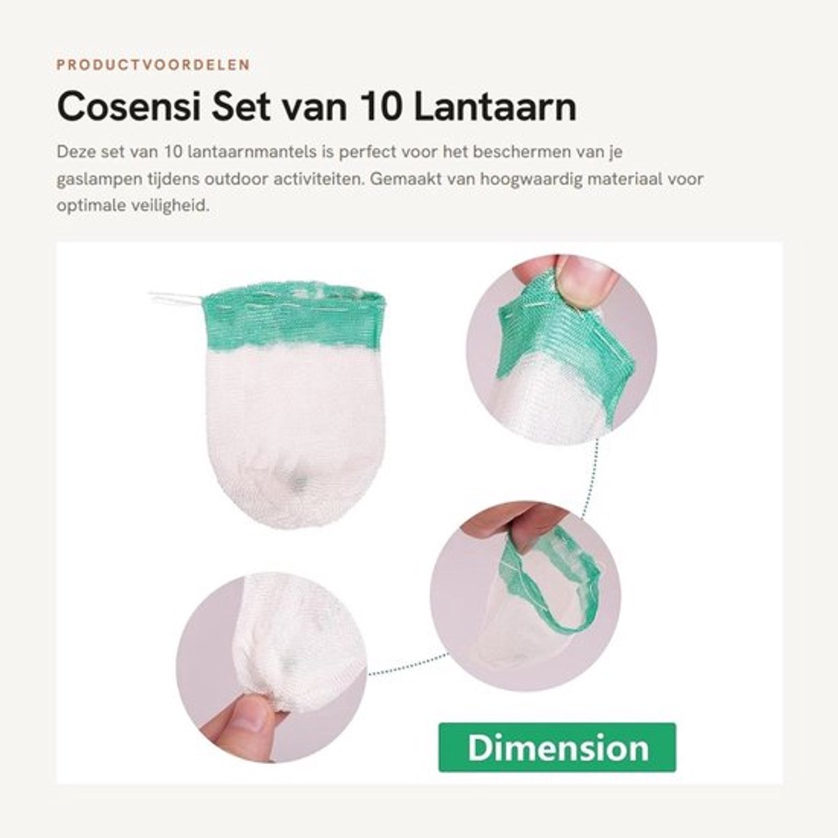Lantaarnmantels 10 Stuks - U-vorm - Hoogwaardig Materiaal - Duurzaam - Niet-stralend - Lange Brandtijd - Gaslampmantels