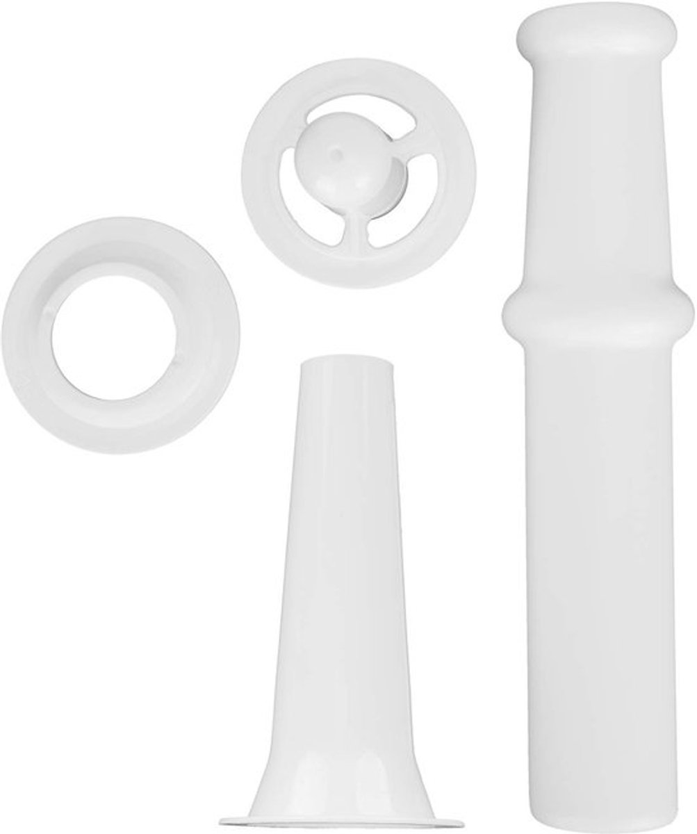 Voedselduwer Universeel - Vleesmolen Accessoires - Worstvulmondstuk - Kubbe Bevestigingsset - ABS Materiaal - 171 Gram Gewicht - Vleesmolenaccessoire