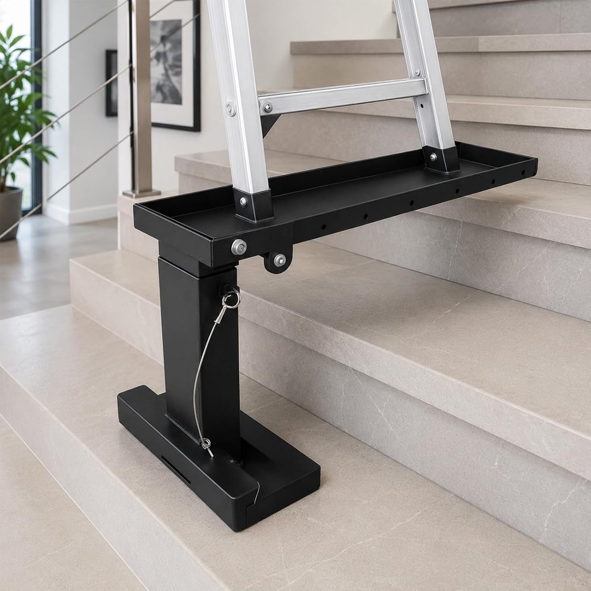 SnelShoppen - Opvouwbare Ladderverlenging 30-46 cm - Verstelbare Hoogte, Hoogwaardig Staal, Antislip, Draagvermogen 350 kg, Ideaal voor Trappen en Lad