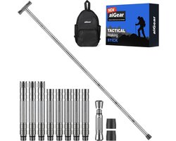 aiGear Tactische stok/trekkingstokken, aluminium wandelstokken met verstelbare hoogte, 5/6/7/8 buizen - ShopVlot