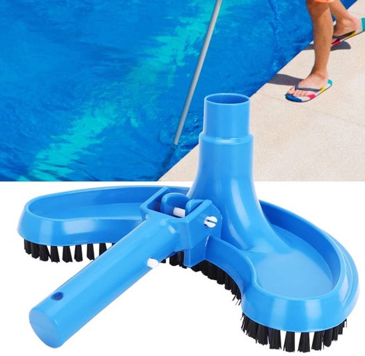 Zuigborstel 2-in-1 - Zwembadreiniger - Bodemzuiger - Eenvoudige montage - Antislip borstel - Geschikt voor slangen 3 cm - Zwembadzuiger